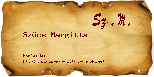 Szűcs Margitta névjegykártya